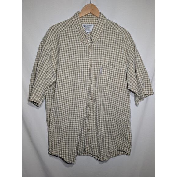 Columbia Men's Plaid Seersucker Short Sleeve Button Up Shirt Sz XL Fishing Gorp - Picture 1 of 7